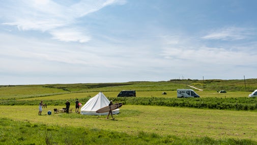 The camping fields at Gupton Farm Campsite, Pembrokeshire